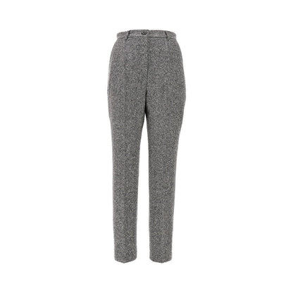 DOLCE&amp;GABBANA 44 two-tone wool high-rise pants
