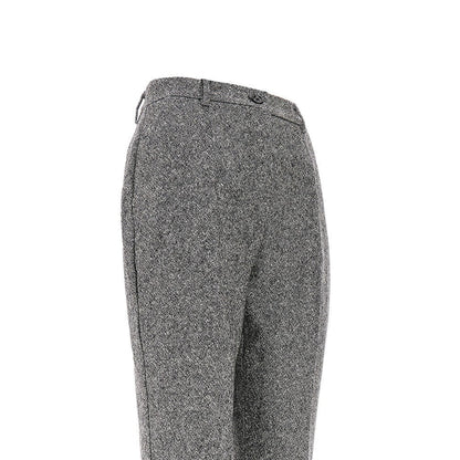 DOLCE&amp;GABBANA 44 two-tone wool high-rise pants