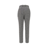 DOLCE&GABBANA 44 two-tone wool high-rise pants