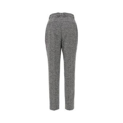DOLCE&amp;GABBANA 44 two-tone wool high-rise pants
