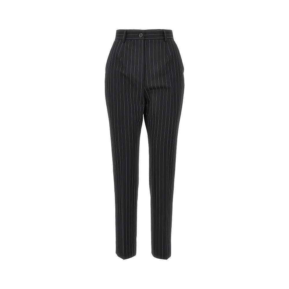 pantalone in lana stretch gessata