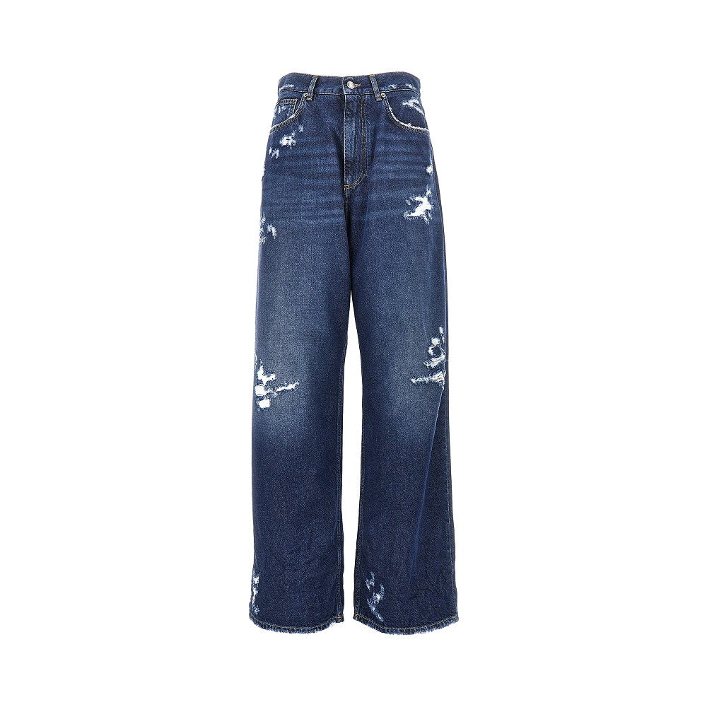 distressed denim oversized pants
