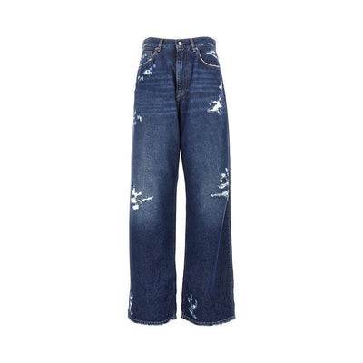 distressed denim oversized pants