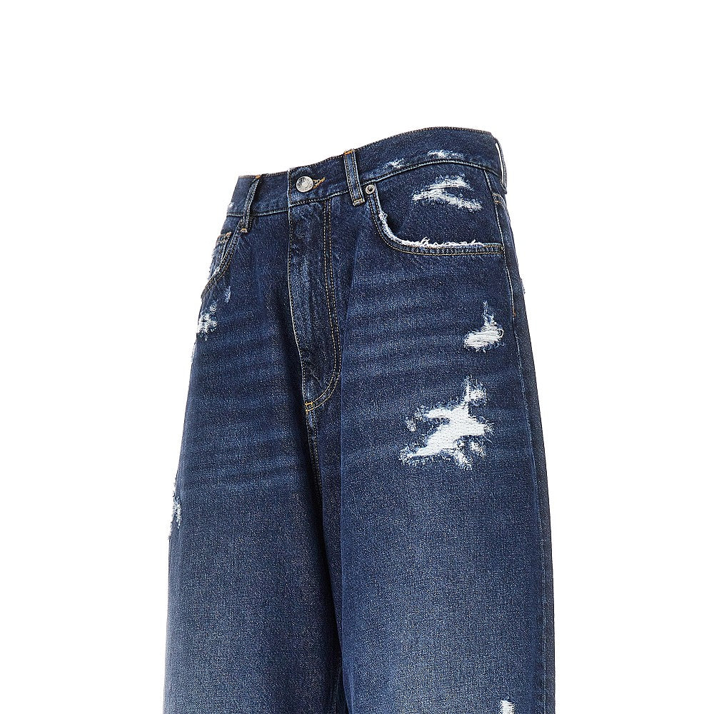 distressed denim oversized pants