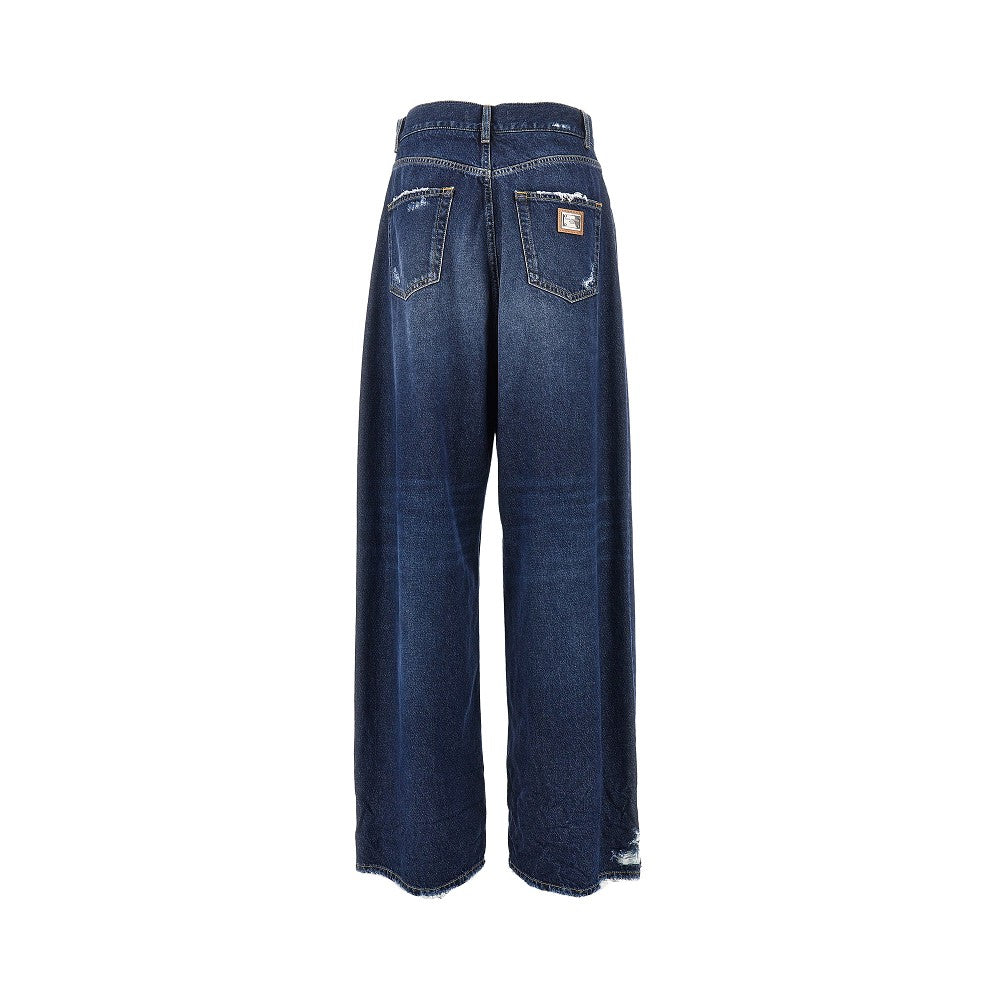 distressed denim oversized pants