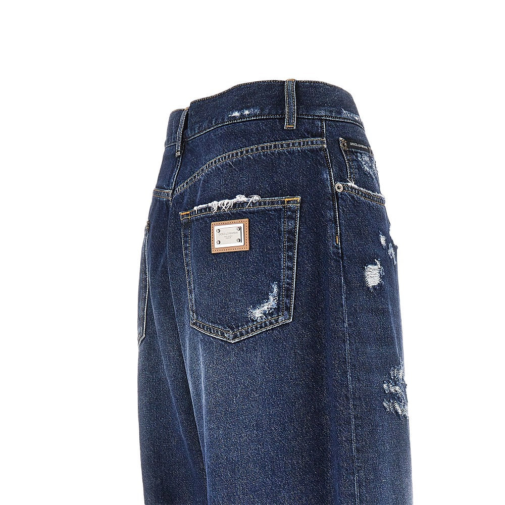 distressed denim oversized pants