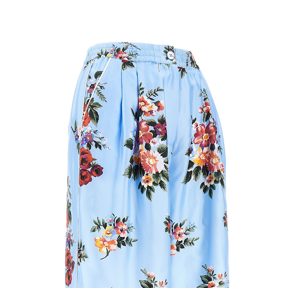 DOLCE&amp;GABBANA 40 floral print silk wide leg pants