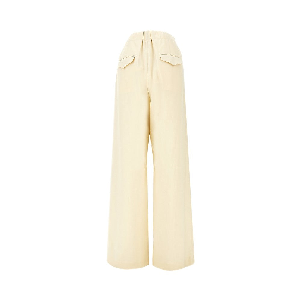 JIL SANDER 34 wool ripstop pants