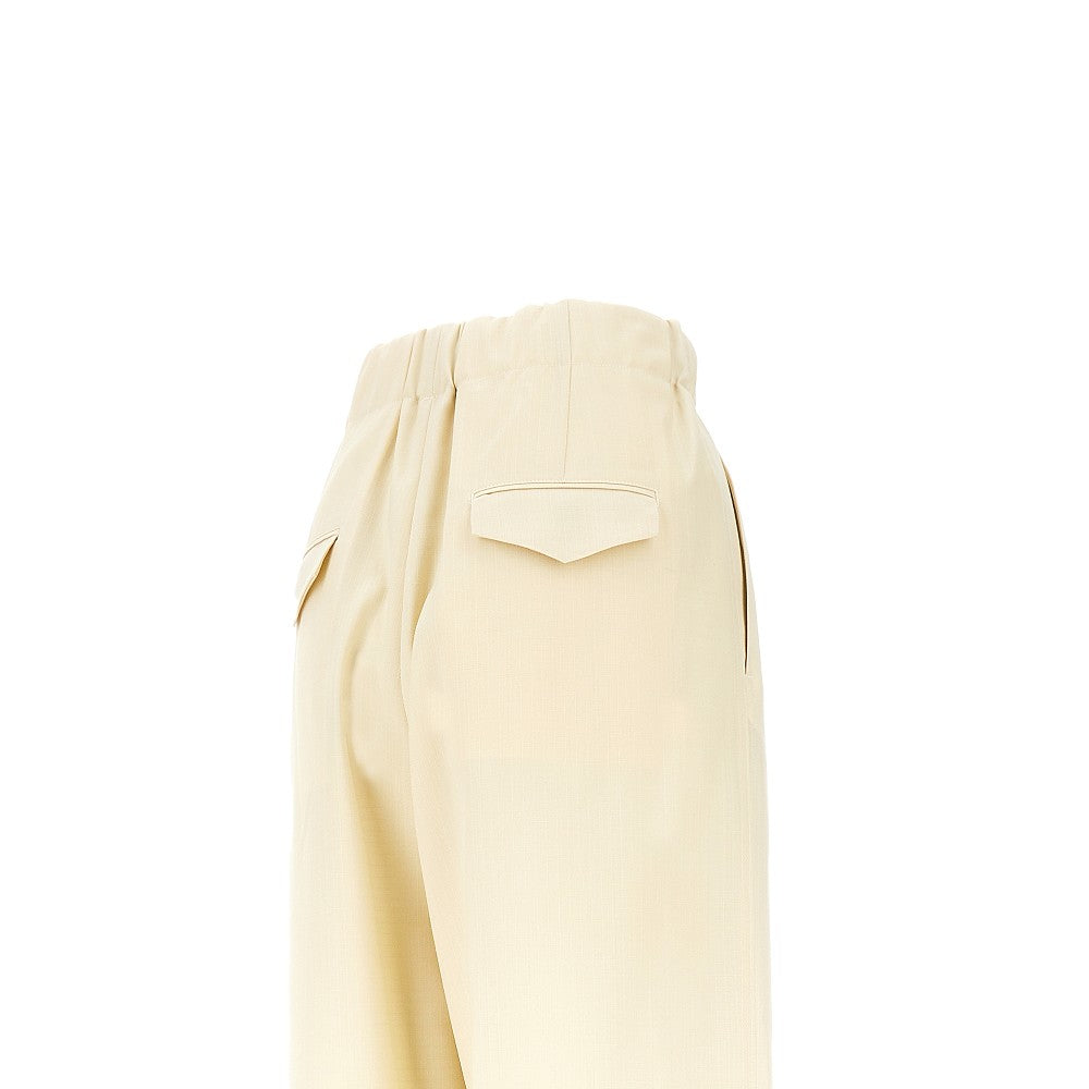 JIL SANDER 34 wool ripstop pants