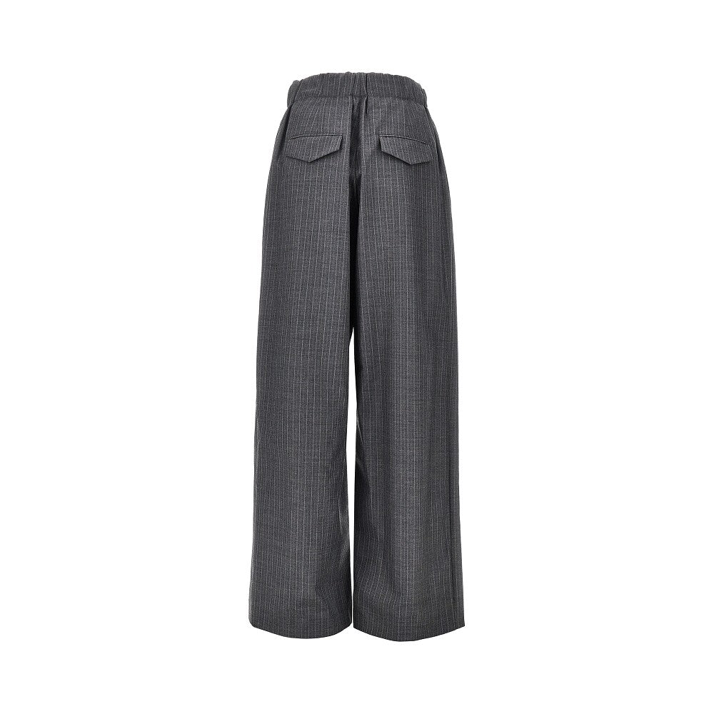 pinstriped wool pants