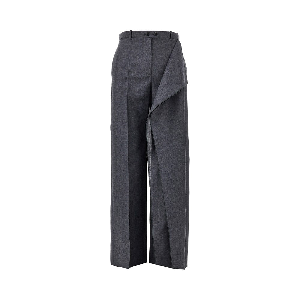 draped-effect fil-à-fil wool pants