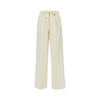 wool gabardine pants with drawstring