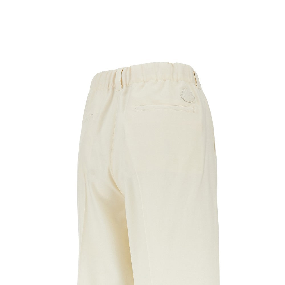 wool gabardine pants with drawstring