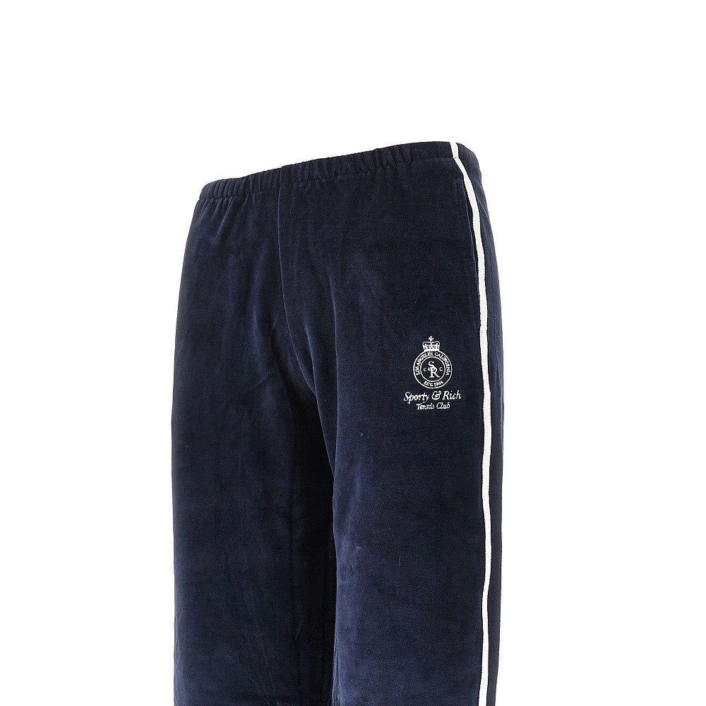 SPORTY AND RICH S ny crest velour track pants