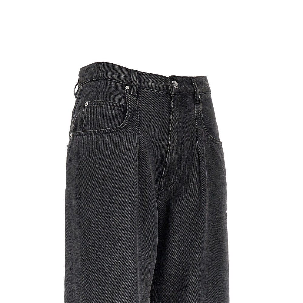 wide-leg denim pants