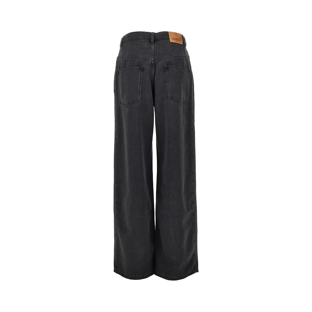 wide-leg denim pants