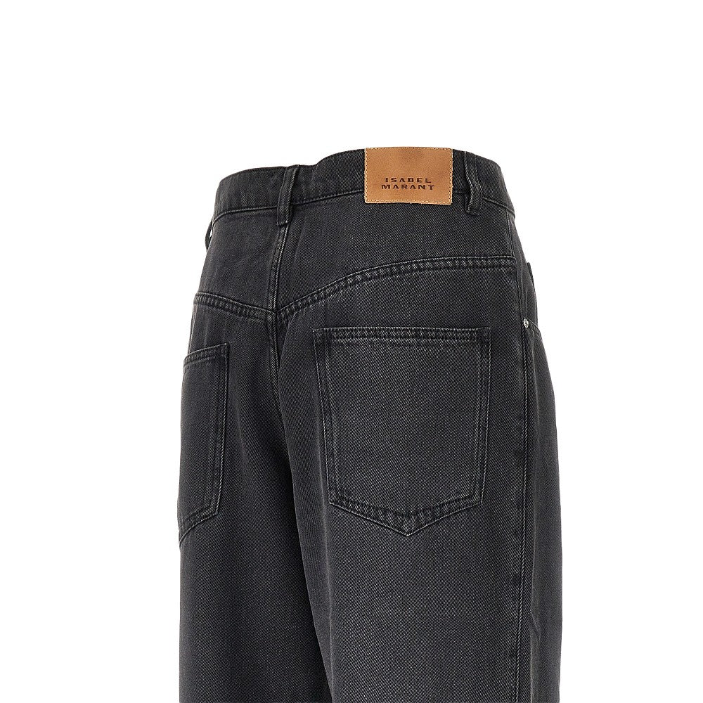 wide-leg denim pants