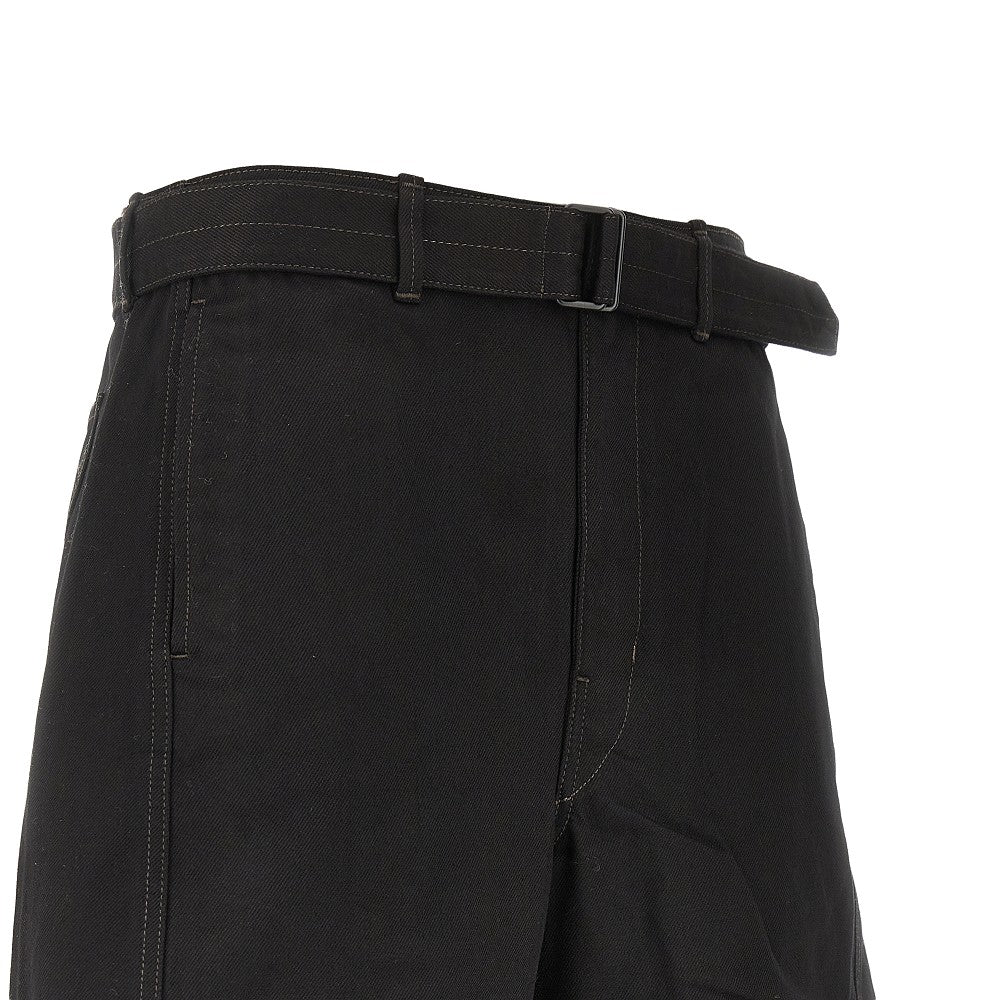 twisted denim pants with belt