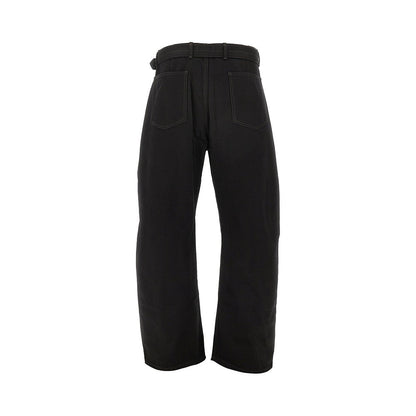 LEMAIRE M twisted denim pants with belt