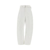 twisted denim pants with belt