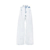 cut-out waist wide fit jeans