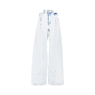 cut-out waist wide fit jeans