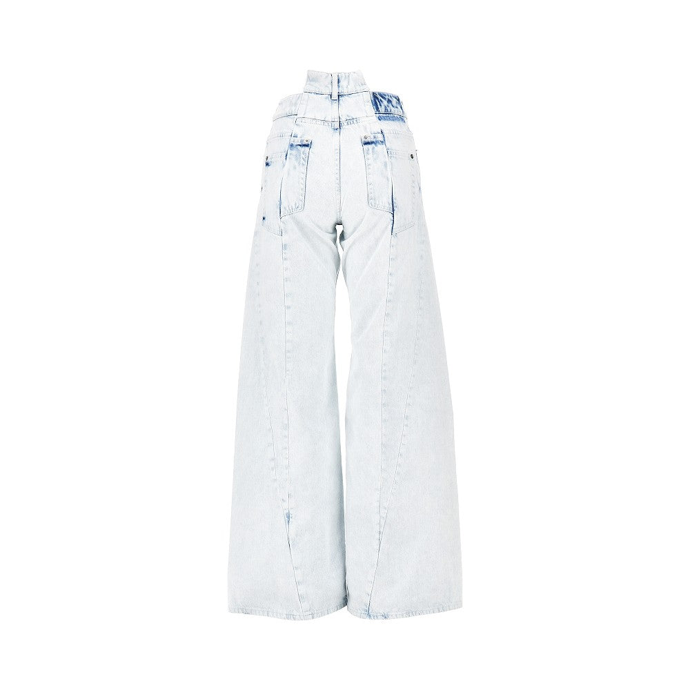 cut-out waist wide fit jeans