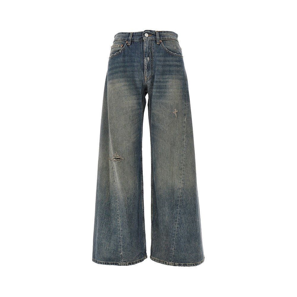 MM6 26 distressed denim wide leg jeans