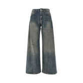 MM6 26 distressed denim wide leg jeans