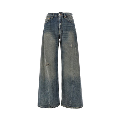MM6 26 distressed denim wide leg jeans