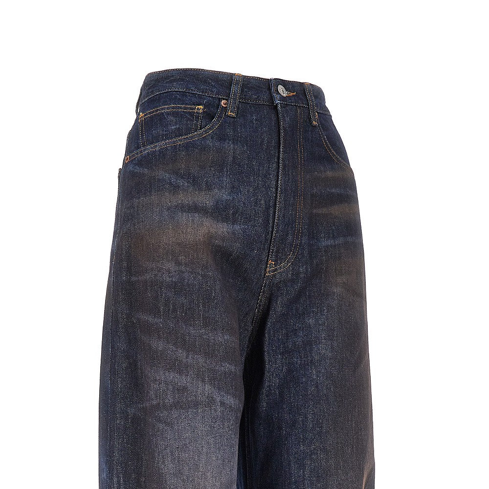 used effect wide leg jeans
