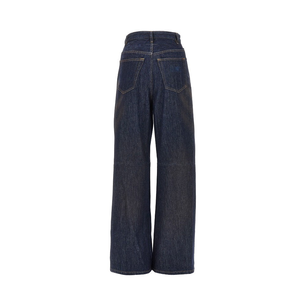 used effect wide leg jeans