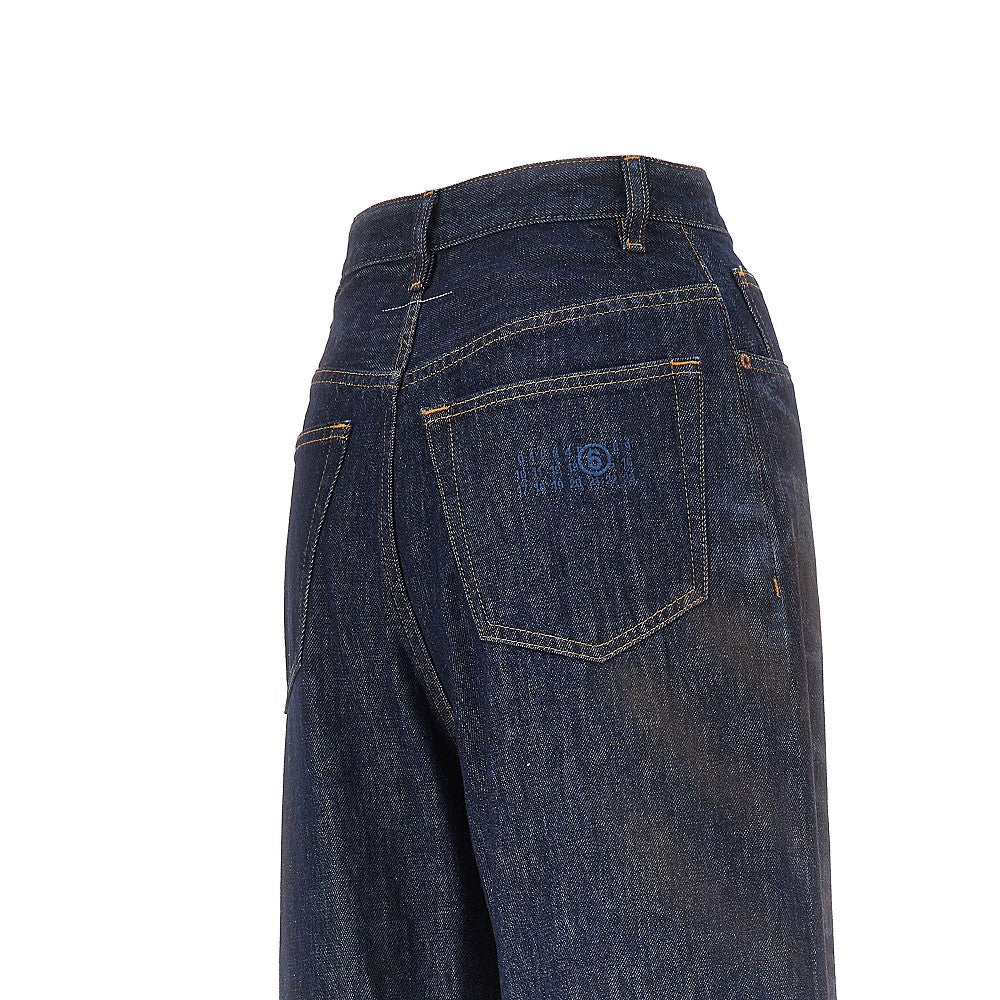 used effect wide leg jeans