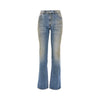 used-effect straight leg jeans