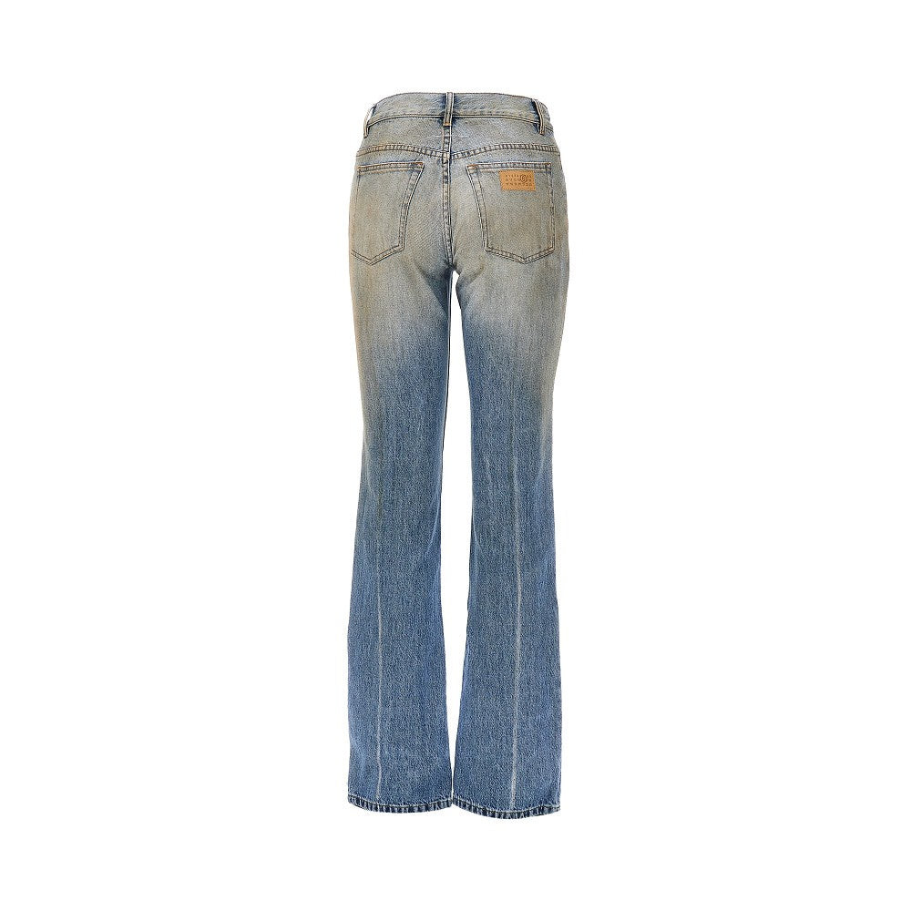 used-effect straight leg jeans