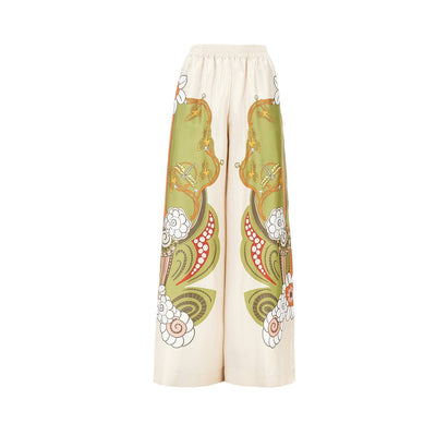 printed silk palazzo pants