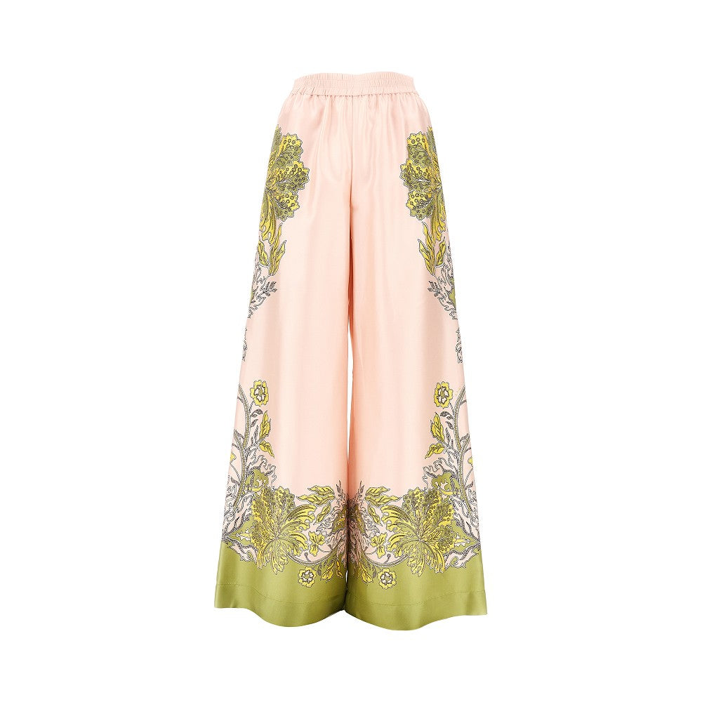 printed silk palazzo pants