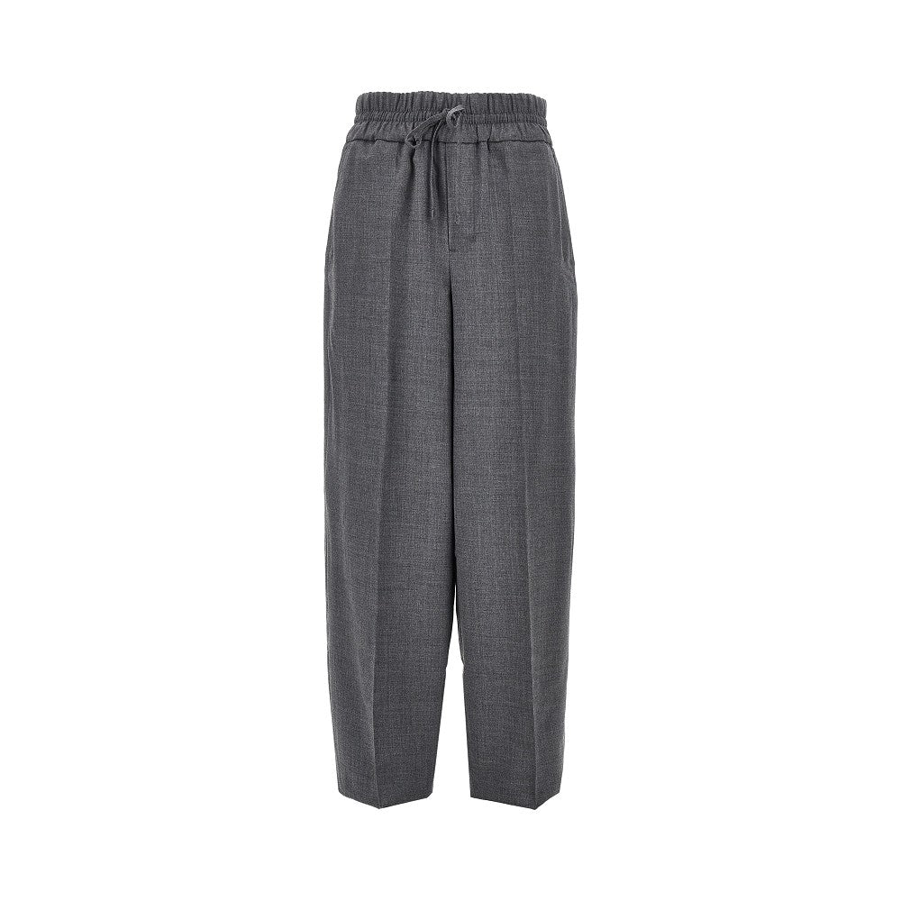 wool pants with elasticated waist