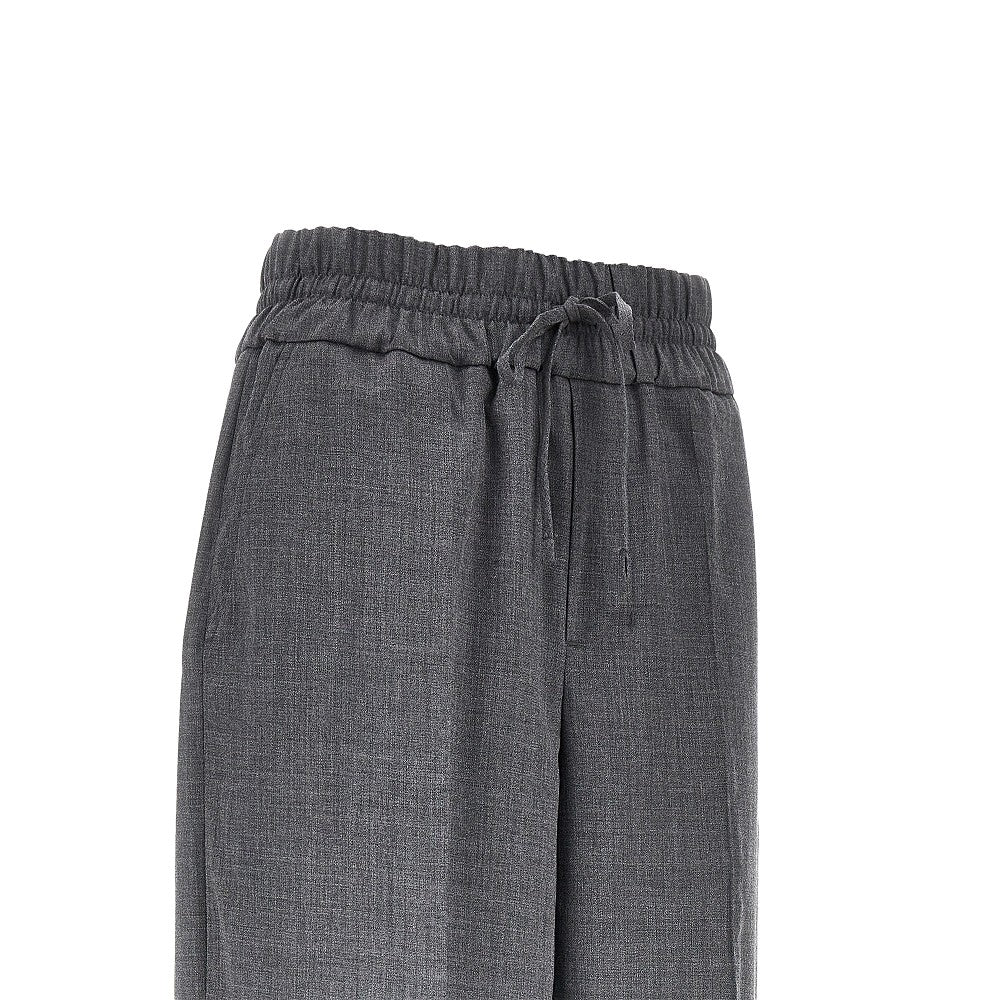 wool pants with elasticated waist