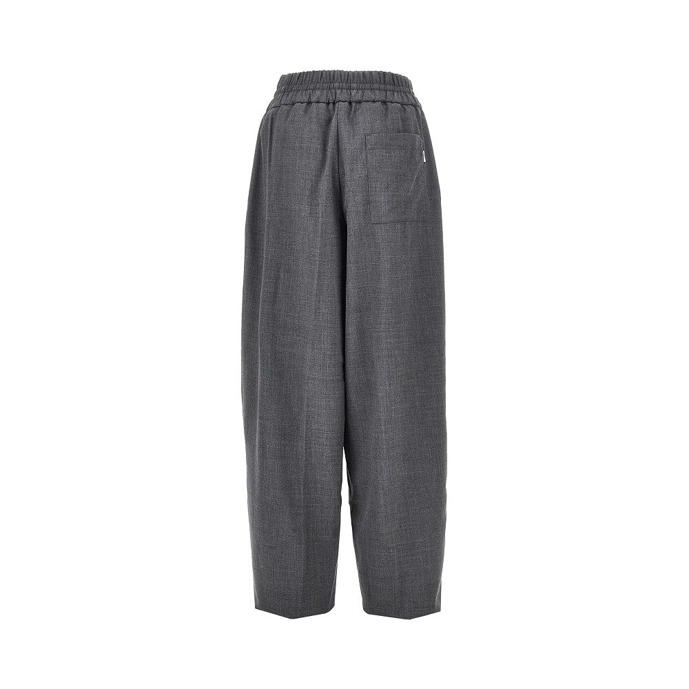 wool pants with elasticated waist