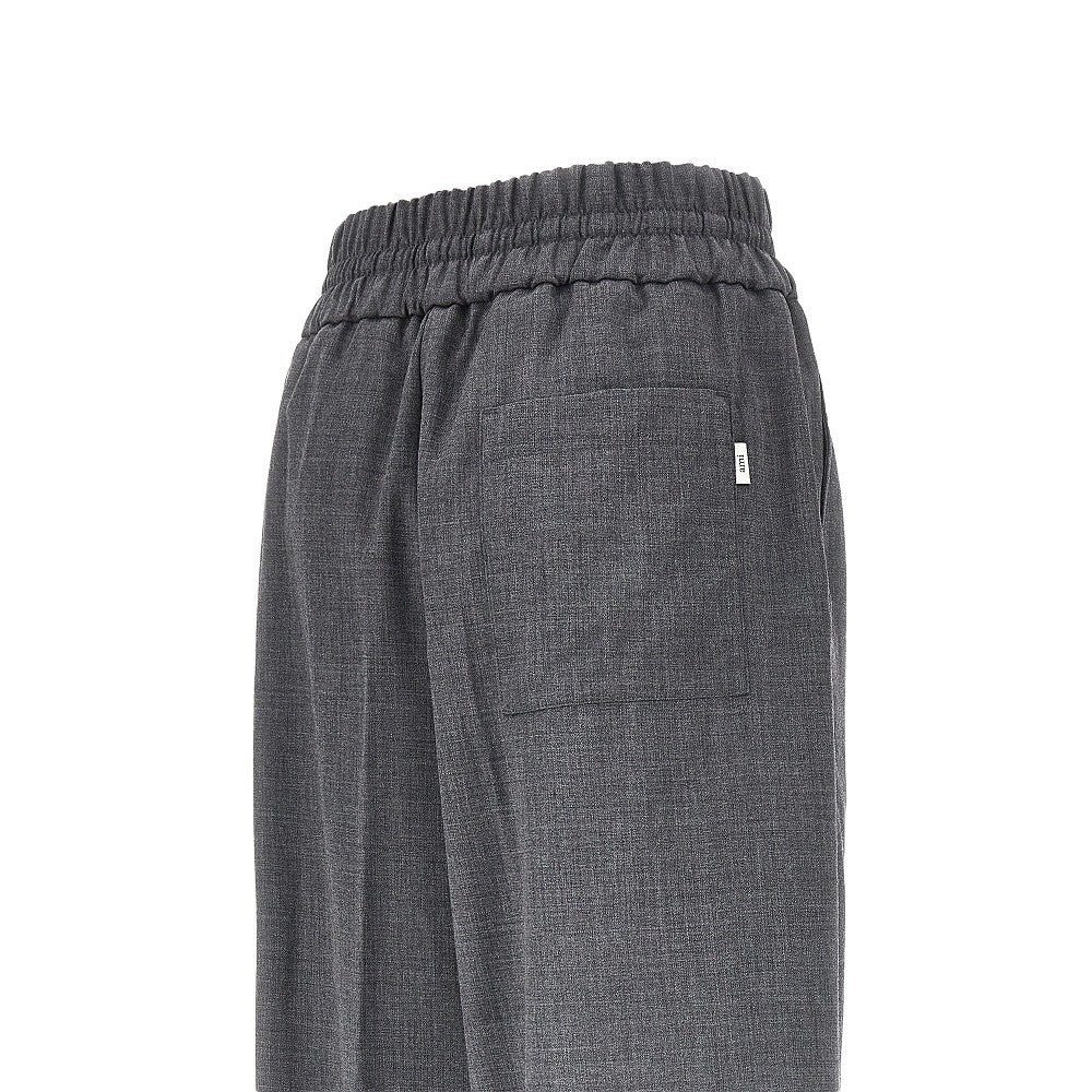 wool pants with elasticated waist