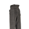 check wool pants with belt