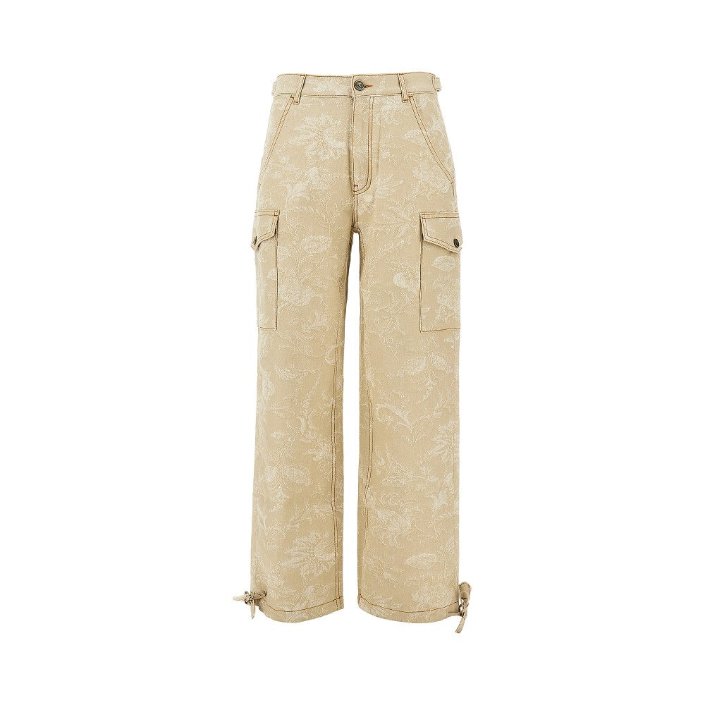 ETRO 40 floral jacqyard canvas cargo pants