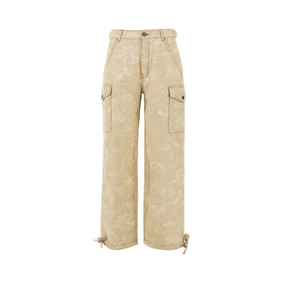 floral jacqyard canvas cargo pants