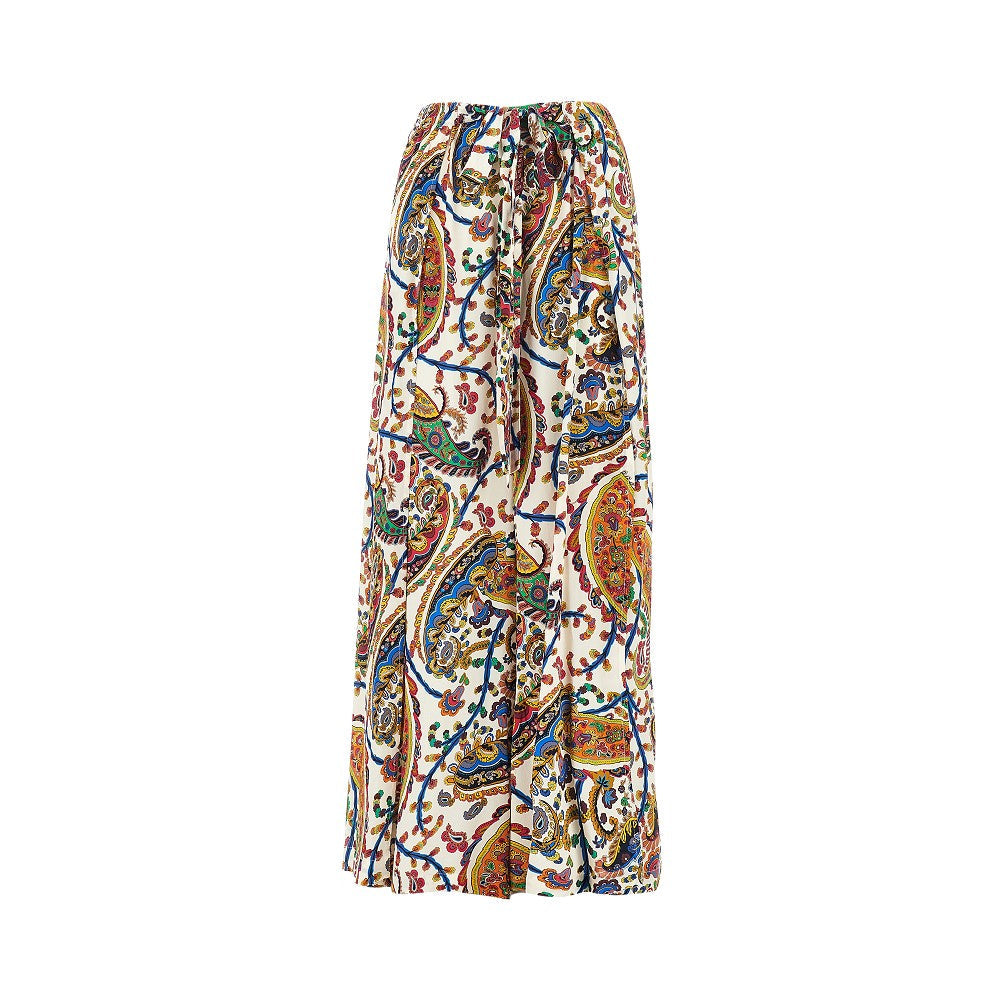 floral paisley print crepe pants