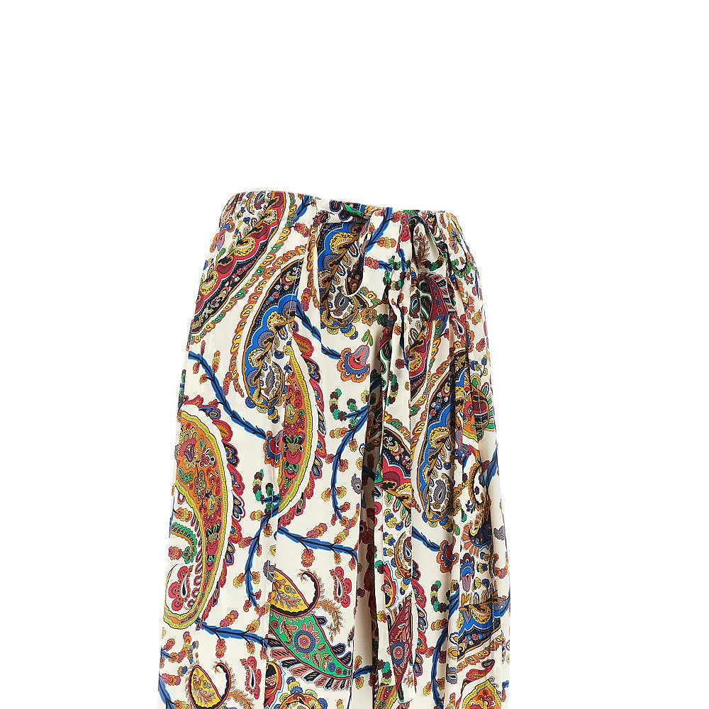 floral paisley print crepe pants