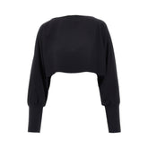 EMPORIO ARMANI 42 wool-blend cloth cropped top