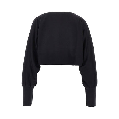 EMPORIO ARMANI 42 wool-blend cloth cropped top