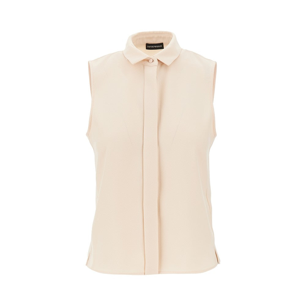 EMPORIO ARMANI 40 twill top with collar