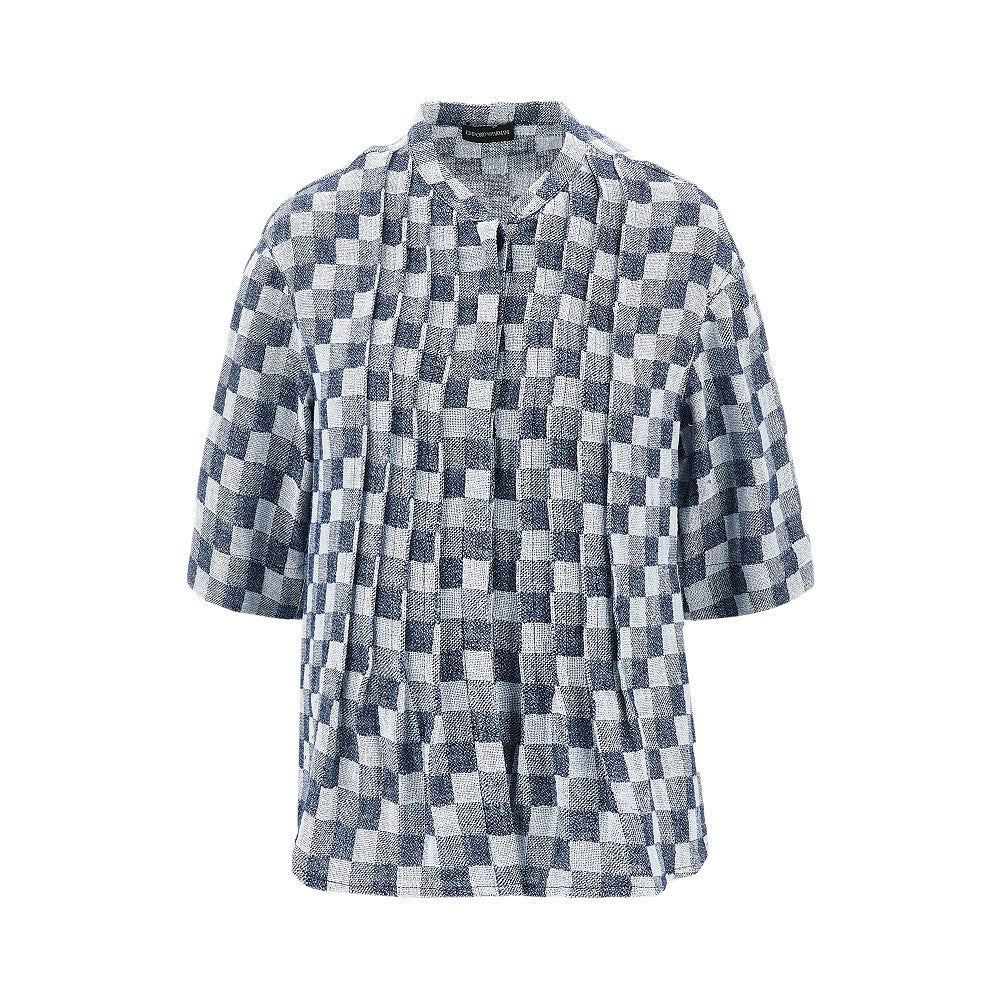 EMPORIO ARMANI 46 linen-blend gauze top